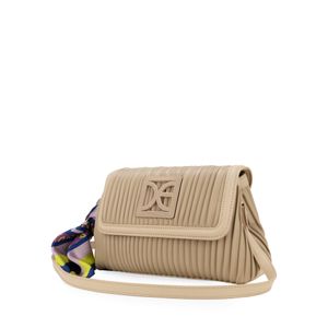 Bolsa Crossbody Chica Con Mascada Color Beige
