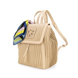 Mochila Mediana Con Mascada Color Beige