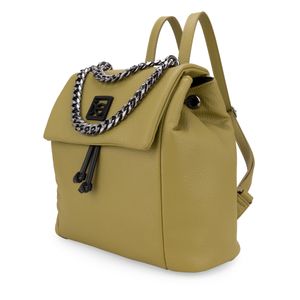 Mochila De Jareta Detalle Cadena Color Verde Olivo