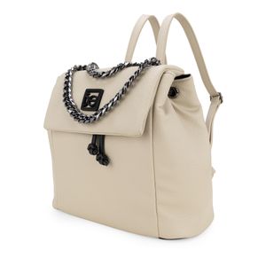 Mochila De Jareta Detalle Cadena Color Beige