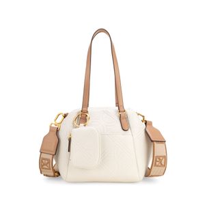Bolsa Satchel Mediana Con Monedero Color Blanco