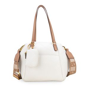 Bolsa Satchel Grande Con Monedero Color Blanco