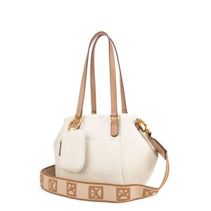 Bolsa Satchel Mediana Con Monedero Color Blanco