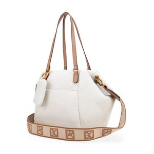 Bolsa Satchel Grande Con Monedero Color Blanco