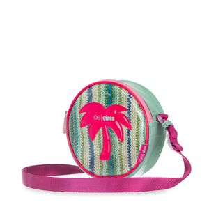 Bolsa Crossbody Para Niñas Circular Palmera Color Azul