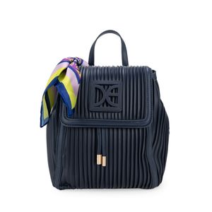 Mochila Mediana Con Mascada Color Azul Marino