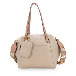 Bolsa Satchel Grande Con Monedero Color Fango