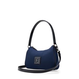 Bolsa Hobo Chica Textil Color Azul Marino