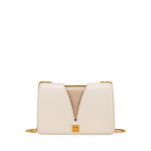 Bolsa Briefcase Chica Asa De Cadena Color Beige