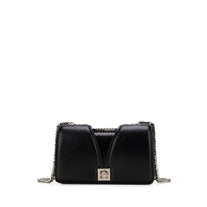 Bolsa Briefcase Mini Asa De Cadena Color Negro