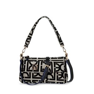 Lady Bag Textil Monograma Bordado Color Negro