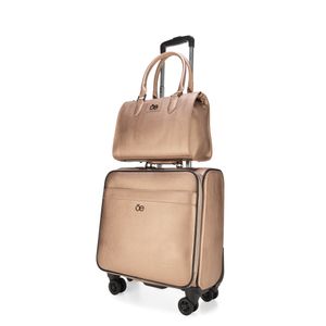 Set Maleta 16 Plg De Cabina Y Bolsa Satchel Color Copper