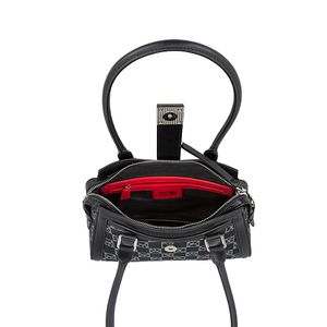 Bolsa Satchel Chica Textil Con Monedero Color Negro