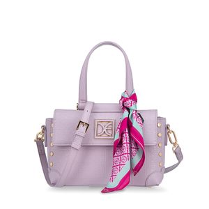 Bolsa Briefcase Mediana Con Mascada Color Lila