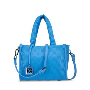 Bolsa Tote Mediana Con Charm Color Azul
