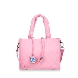 Bolsa Tote Mediana Con Charm Color Rosa