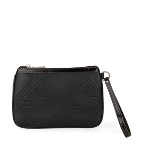 Cartera Pouch Grande Con Maneral Color Negro