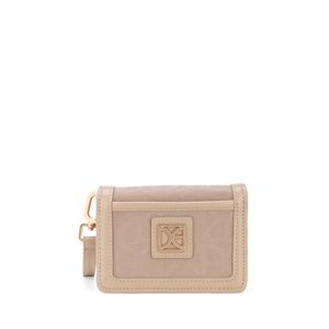Cartera Flap Chica Textil Con Maneral Color Beige