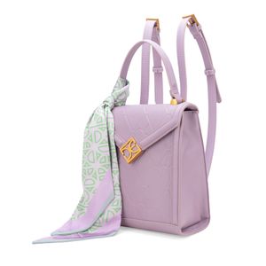 Mochila Chica Con Mascada Color Lila