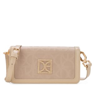 Cartera Grande Textil Doble Función Color Beige