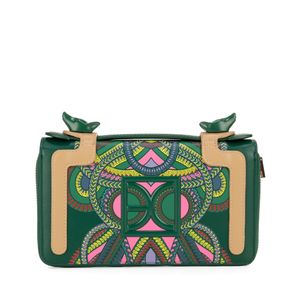 Cartera Maxi Jacobo Y María Ángeles Con Cierre Doble Y Manerales Intercambiables Color Verde
