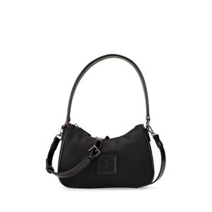 Bolsa Hobo Chica Textil Color Negro