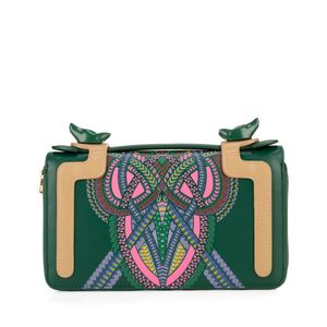 Cartera Maxi Jacobo Y María Ángeles Con Cierre Doble Y Manerales Intercambiables Color Verde