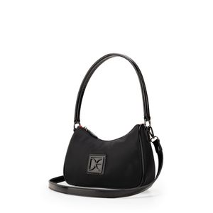 Bolsa Hobo Chica Textil Color Negro