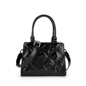 Bolsa Satchel Mediana Charol Color Negro