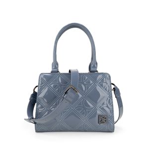 Bolsa Satchel Mediana Charol Color Azul Celeste