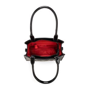 Bolsa Satchel Mediana Charol Color Negro