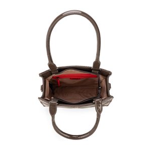 Bolsa Satchel Mediana Charol Color Café