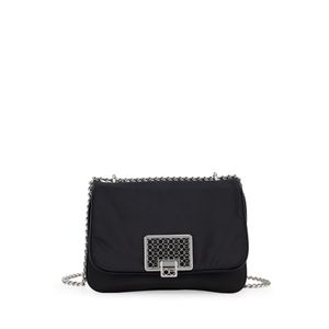 Bolsa Briefcase Textil Asa De Cadena Color Negro