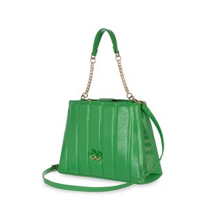 Bolso Satchel Grande Acolchado Color Verde