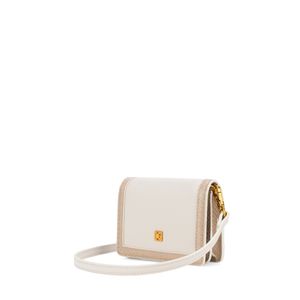 Cartera Flap Chica Doble Función Color Beige