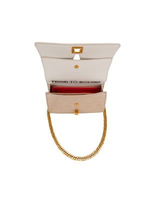 Bolsa Briefcase Mini Asa De Cadena Color Beige