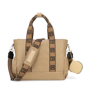 Pañalera Tote Mom & Baby Con Accesorios Color Fango