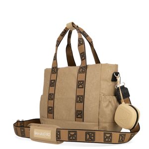 Pañalera Tote Mom & Baby Con Accesorios Color Fango