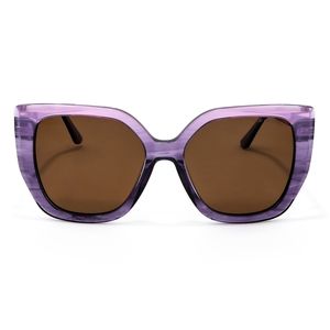 Lente Solar Forma Mariposa Con Armazón De Acetato / Metal Color Morado
