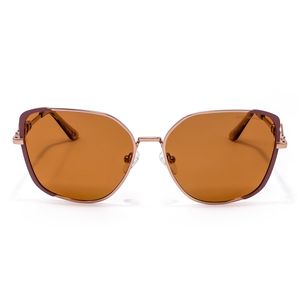 Lente Solar Forma Cat Eye Con Armazón De Metal Color Rosa