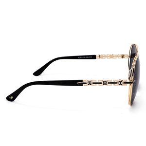 Lente Solar Forma Redonda Con Armazón De Metal Color Oro