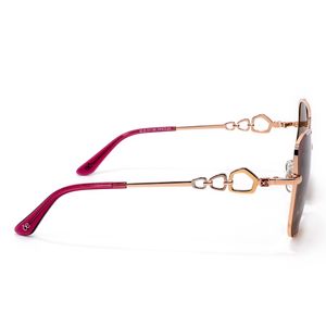 Lente Solar Forma Cat Eye Con Armazón De Metal Color Rojo