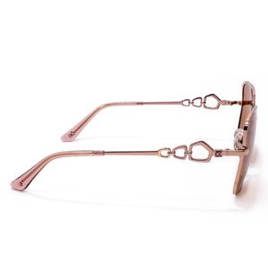 Lente Solar Forma Cat Eye Con Armazón De Metal Color Rosa