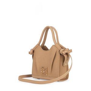 Bolsa Satchel Suede Chica Color Camel