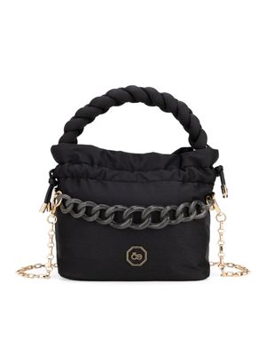 Bolsa Drawstring Textil Maneral Trenzado color Negro