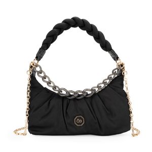 Bolsa Baguette Textil Maneral Trenzado color Negro