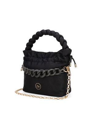Bolsa Drawstring Textil Maneral Trenzado color Negro