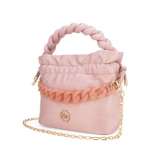 Bolsa Drawstring Textil Maneral Trenzado color Rosa
