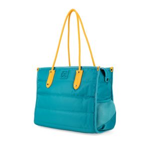 Bolsa Tote de Viaje Textil Porta Laptop 15 Plg color Azul Turquesa