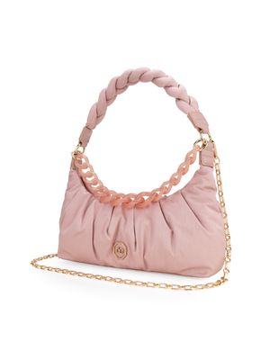 Bolsa Baguette Textil Maneral Trenzado color Rosa